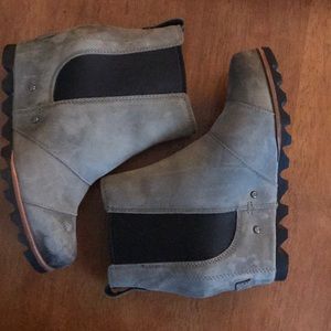 New Sorel Lea Wedge Boot Grey Sz 6.5